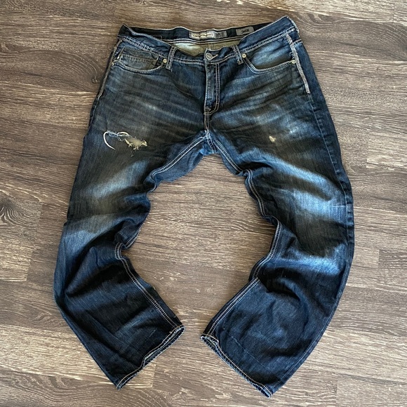 Vintage BKE Men's Distressed Carter Straight Blue Jeans 36R